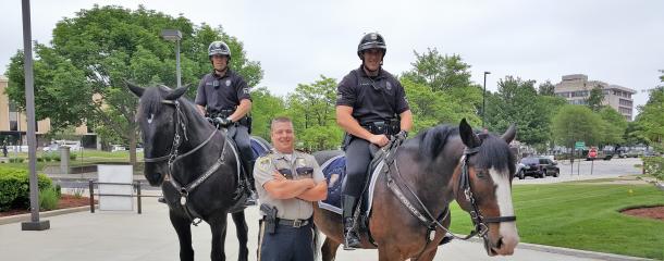 Northwood Chief Glen Drolet with the Manchester Police Mounted Units
